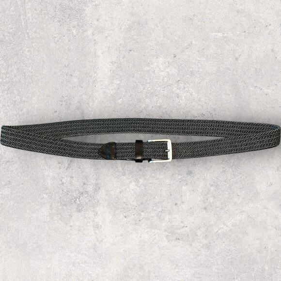 Euc Tommy Bahama Men’s Gray Tones & Black Woven Belt Size 38-40 - Picture 4 of 4